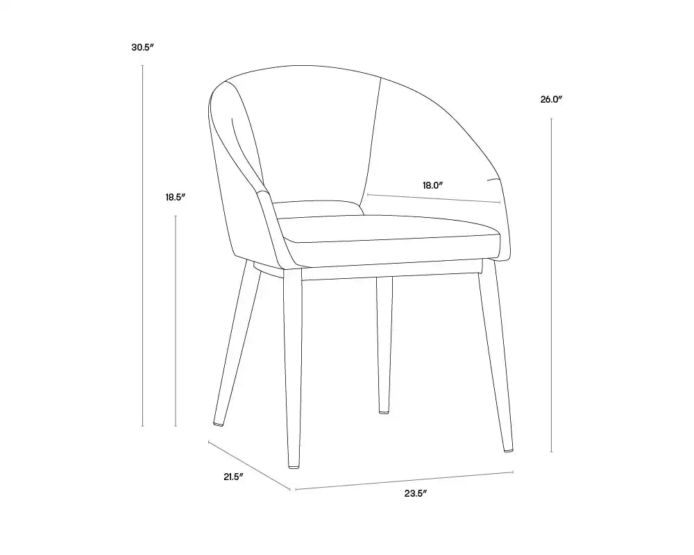 Sunpan THATCHER DINING ARMCHAIR - Dining Chairs