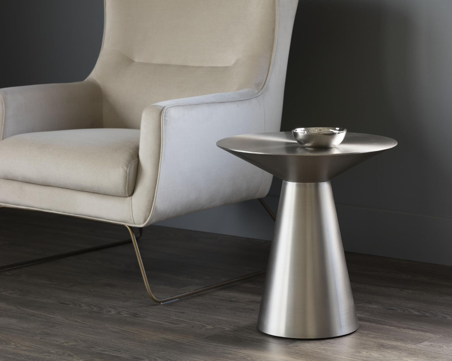 CARMEL END TABLE - STAINLESS STEEL - Side
