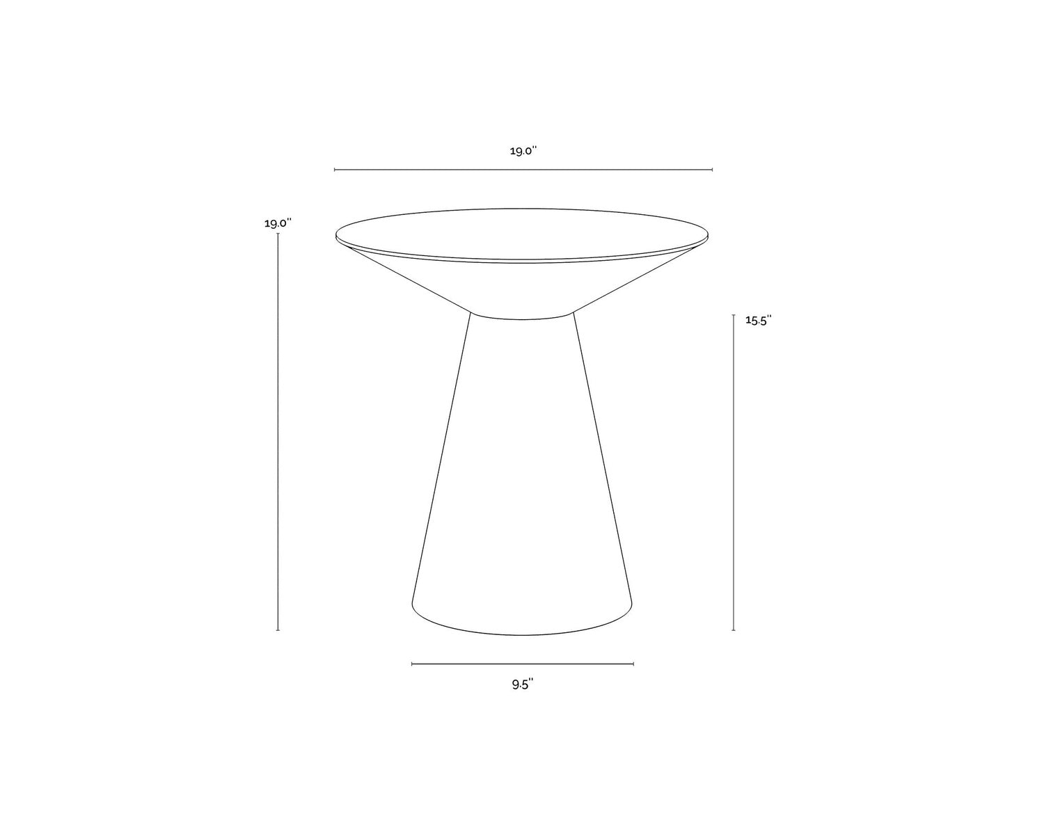 CARMEL END TABLE - STAINLESS STEEL - Side