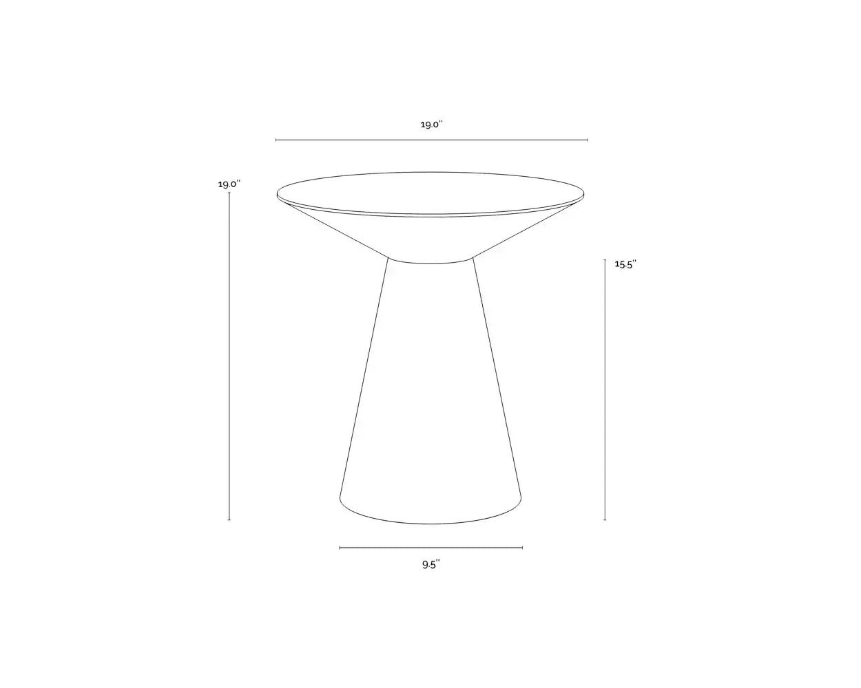 Sunpan CARMEL END TABLE - Side