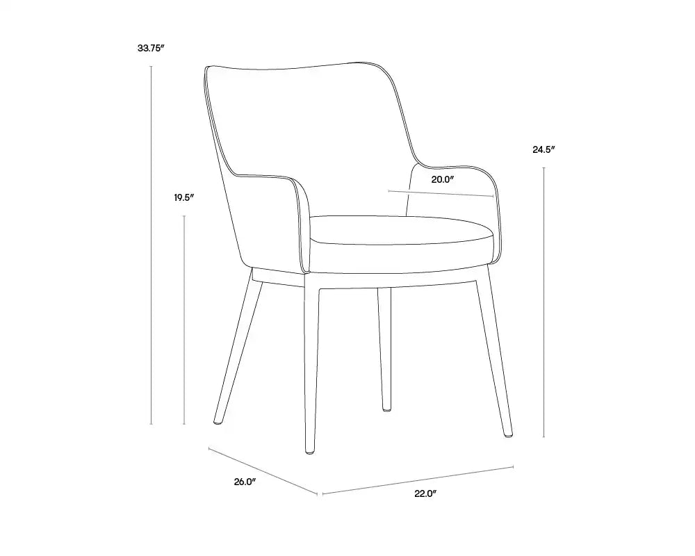 Sunpan FRANKLIN DINING ARMCHAIR - Dining Chairs