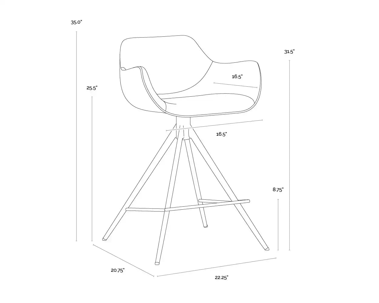 Sunpan, OWEN SWIVEL COUNTER STOOL, BENCHES, OTTOMAN & STOOLS