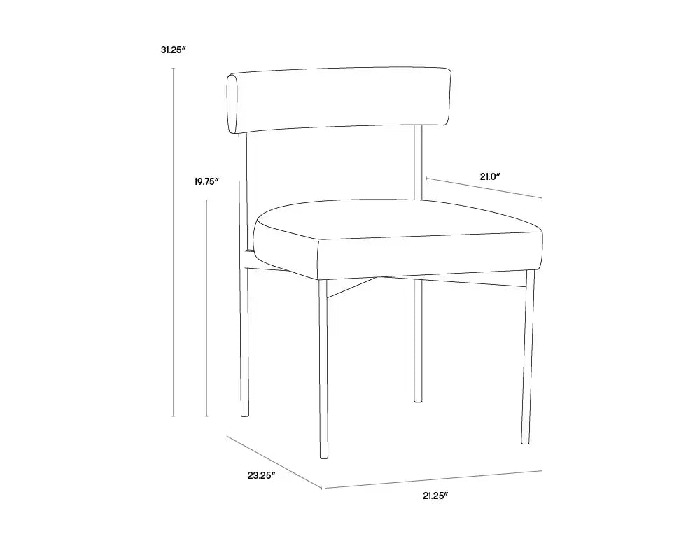 Sunpan SENECA DINING CHAIR - ANTIQUE BRASS - ARENA CEMENT - Dining Chairs