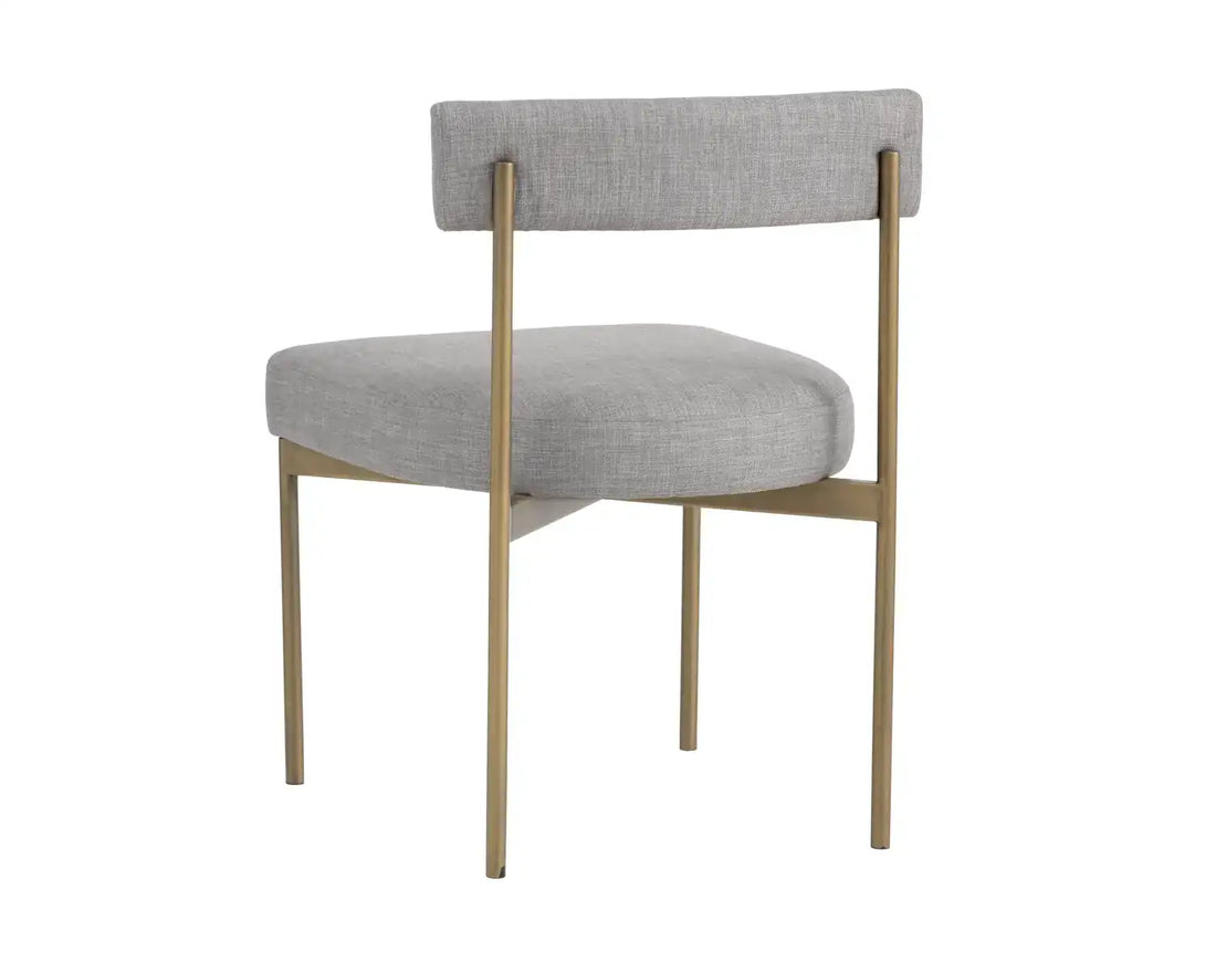 Sunpan SENECA DINING CHAIR - ANTIQUE BRASS - ARENA CEMENT - Dining Chairs