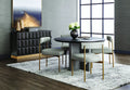 Sunpan SENECA DINING CHAIR - ANTIQUE BRASS - ARENA CEMENT - Dining Chairs