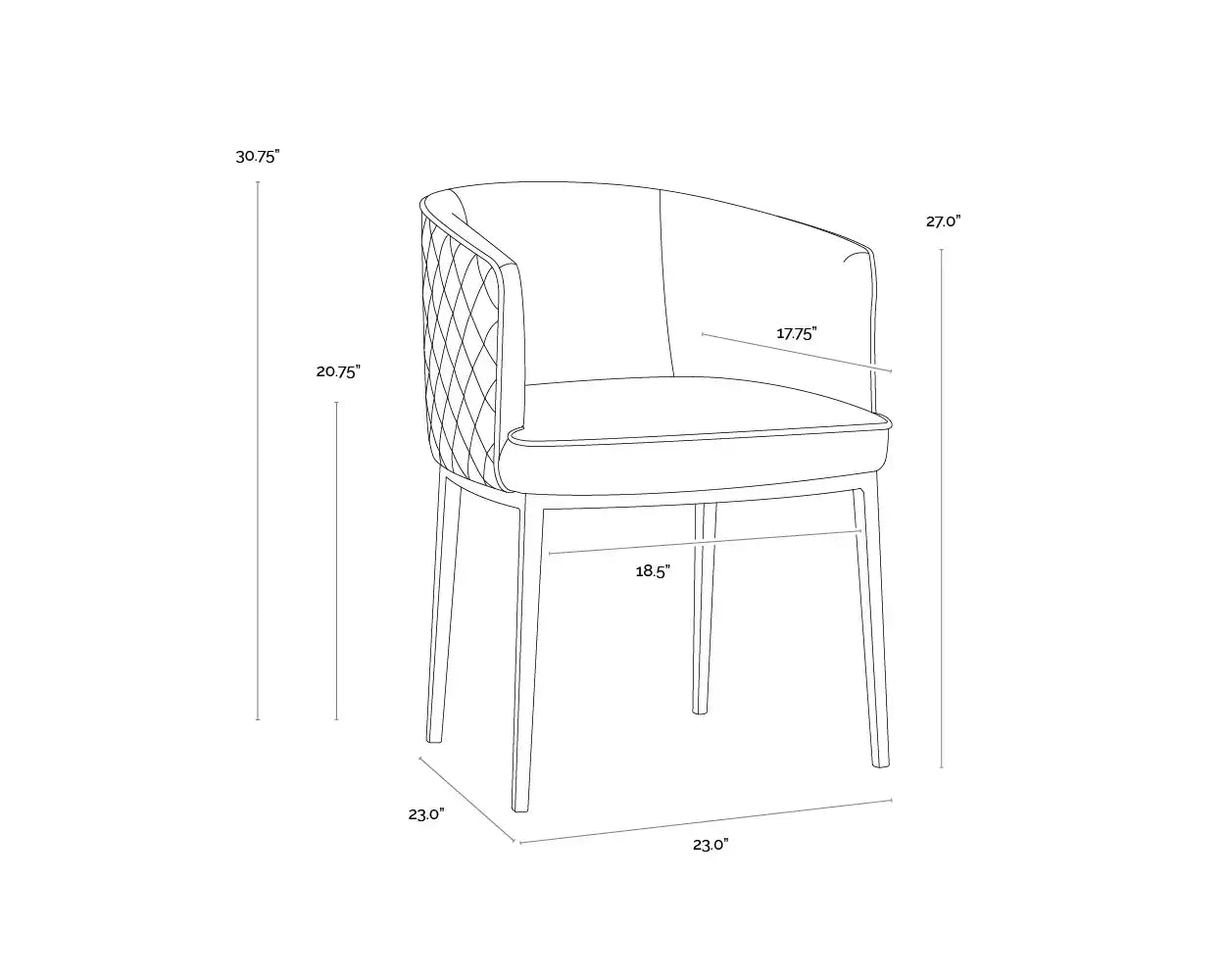 Sunpan CORNELLA DINING ARMCHAIR - Dining Chairs