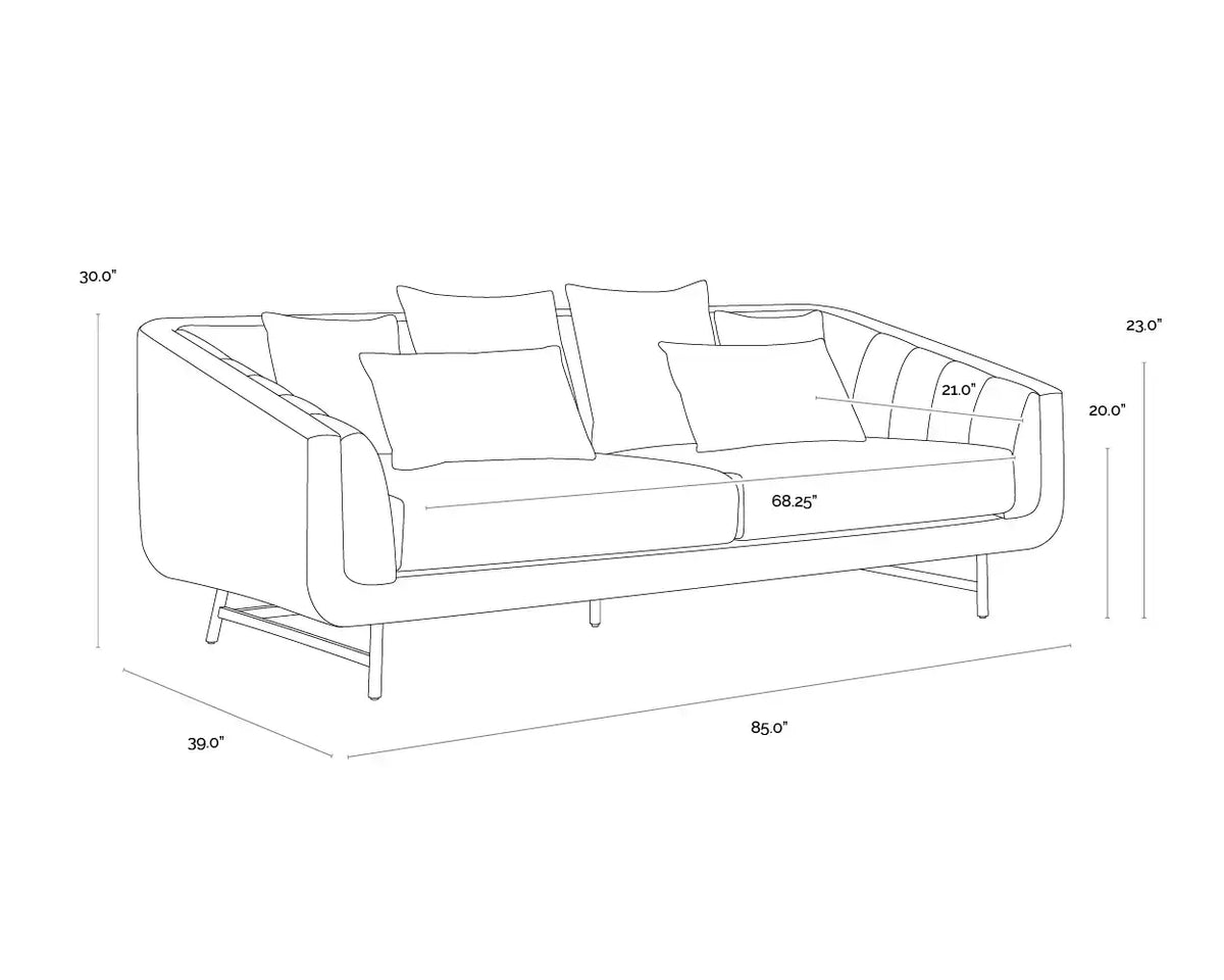 Sunpan VEERA SOFA - SHADOW GREY - Sofa