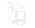 DEAN COUNTER STOOL - STAINLESS STEEL - CANTINA BLACK - Bar Stools