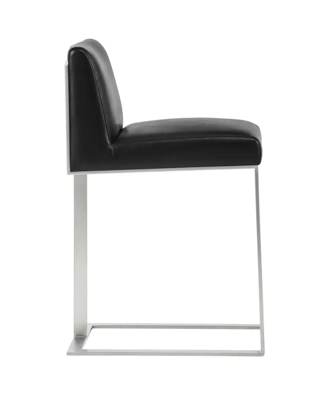 DEAN COUNTER STOOL - STAINLESS STEEL - CANTINA BLACK - Bar Stools