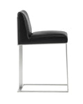 DEAN COUNTER STOOL - STAINLESS STEEL - CANTINA BLACK - Bar Stools