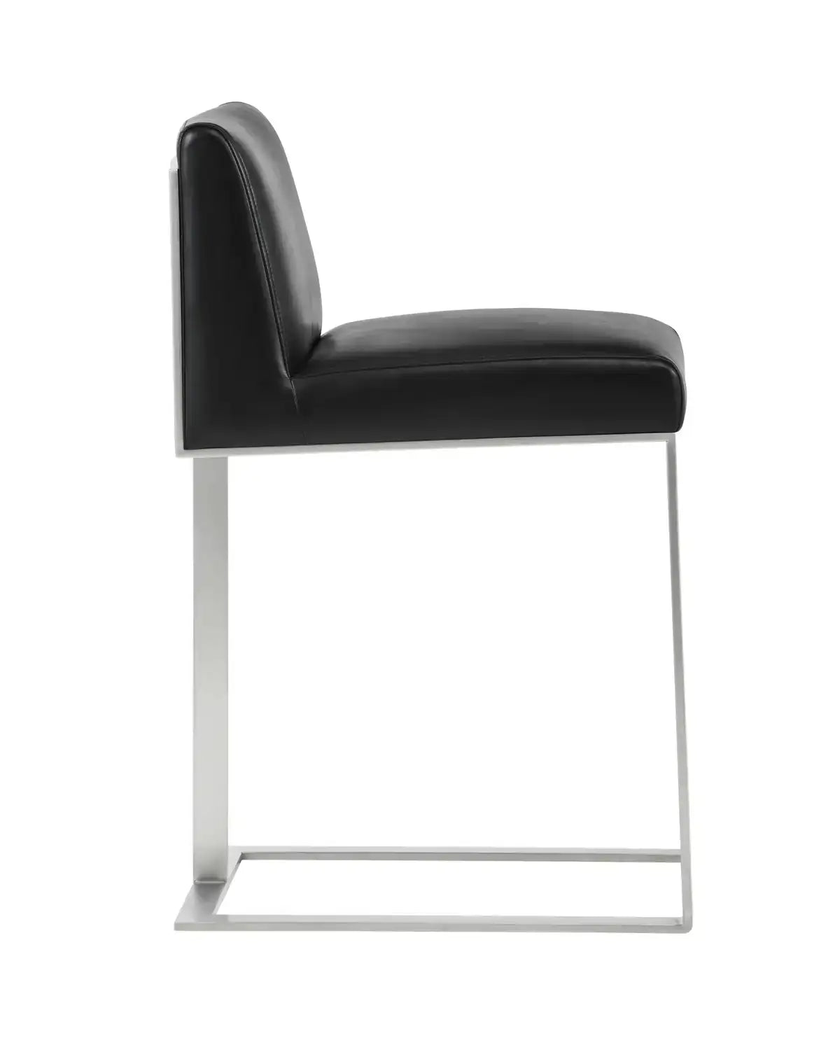 DEAN COUNTER STOOL - STAINLESS STEEL - CANTINA BLACK - Bar Stools