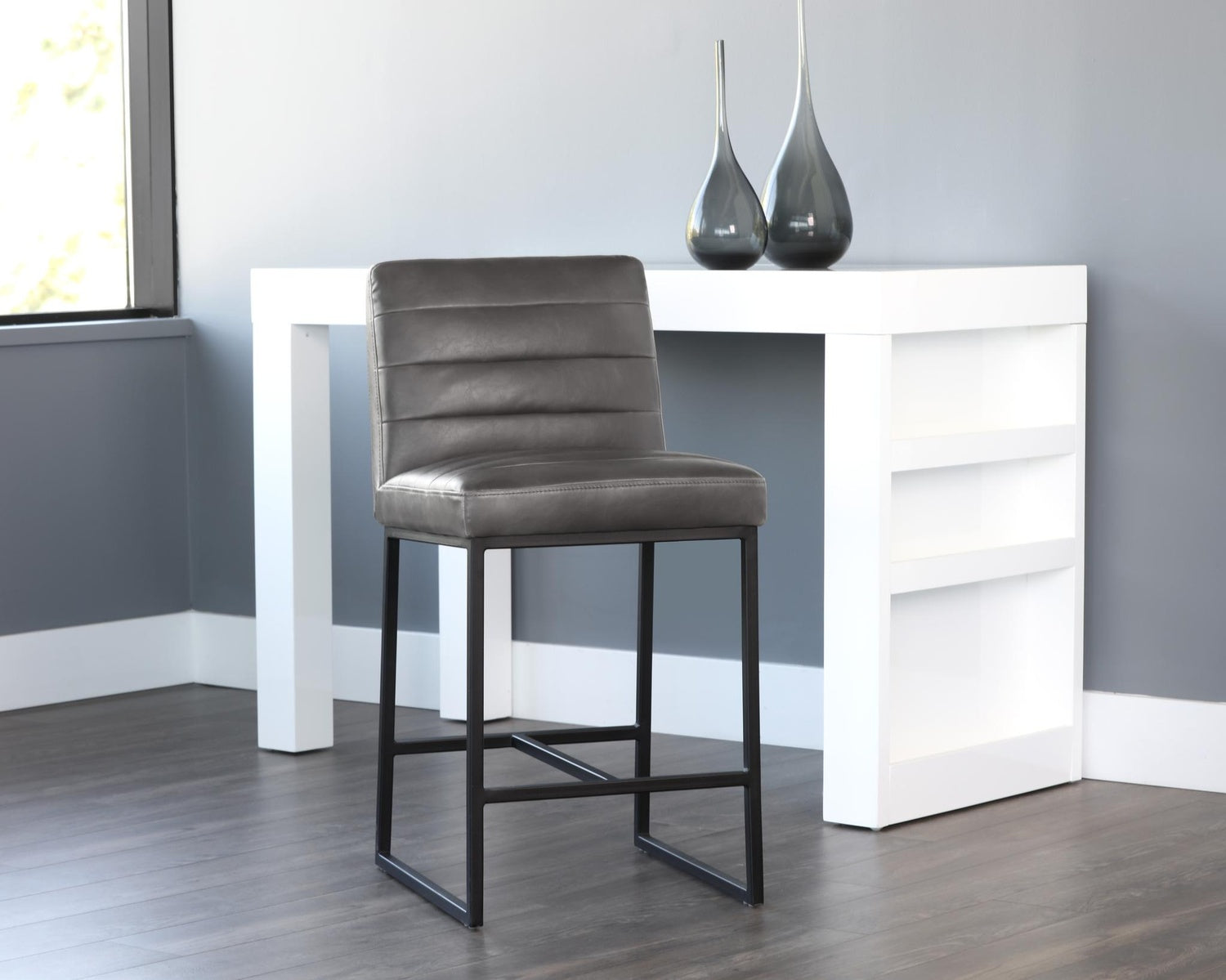SPYROS COUNTER STOOL - OVERCAST GREY - Bar Stools
