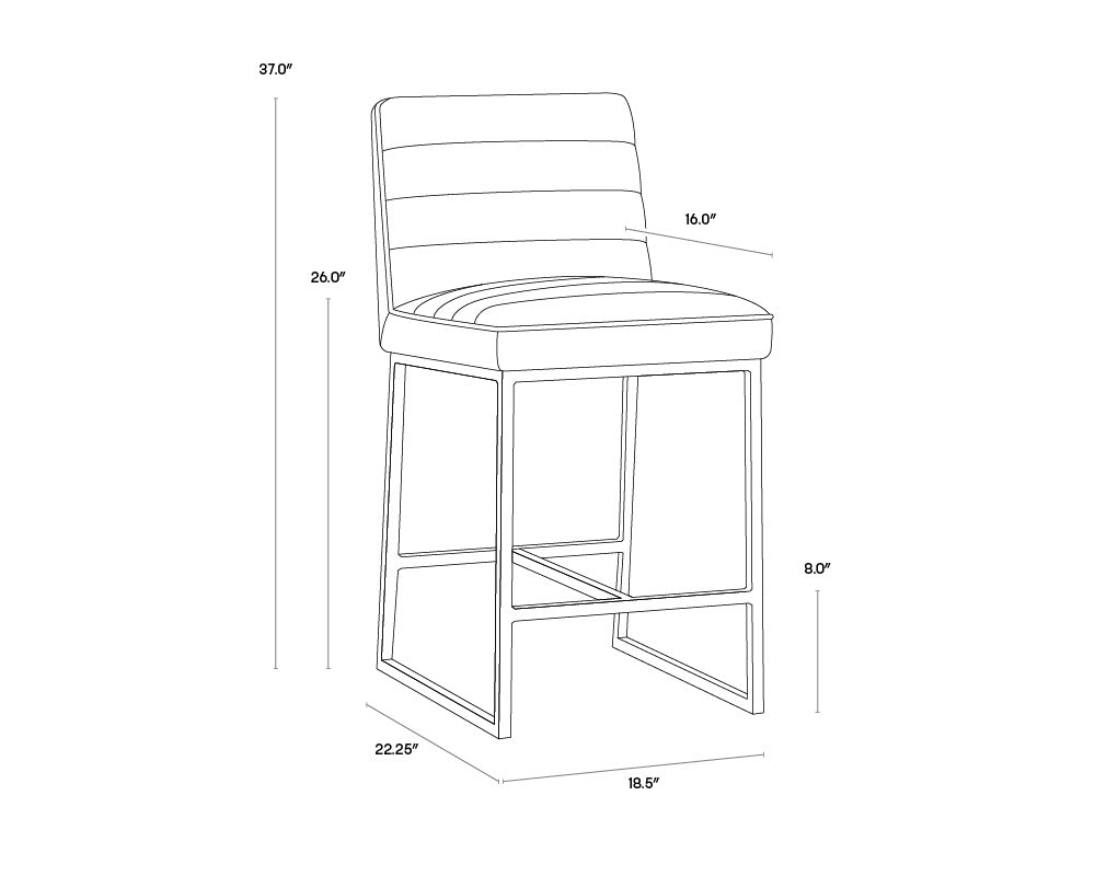 SPYROS COUNTER STOOL - OVERCAST GREY - Bar Stools
