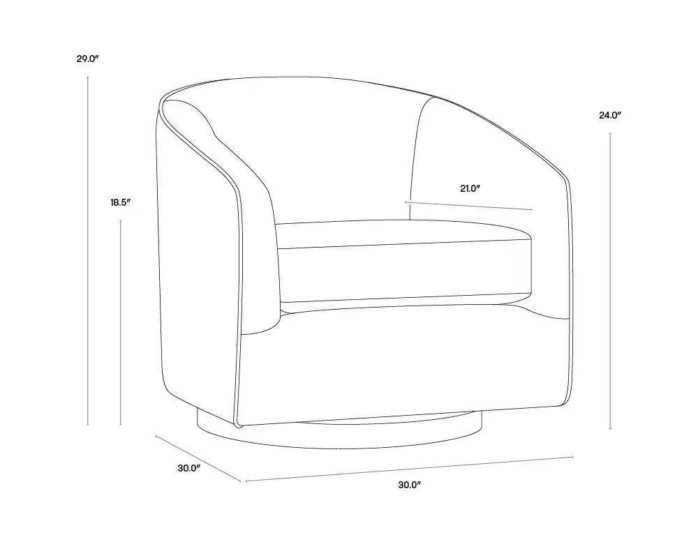 Sunpan HAZEL SWIVEL LOUNGE CHAIR - Lounge