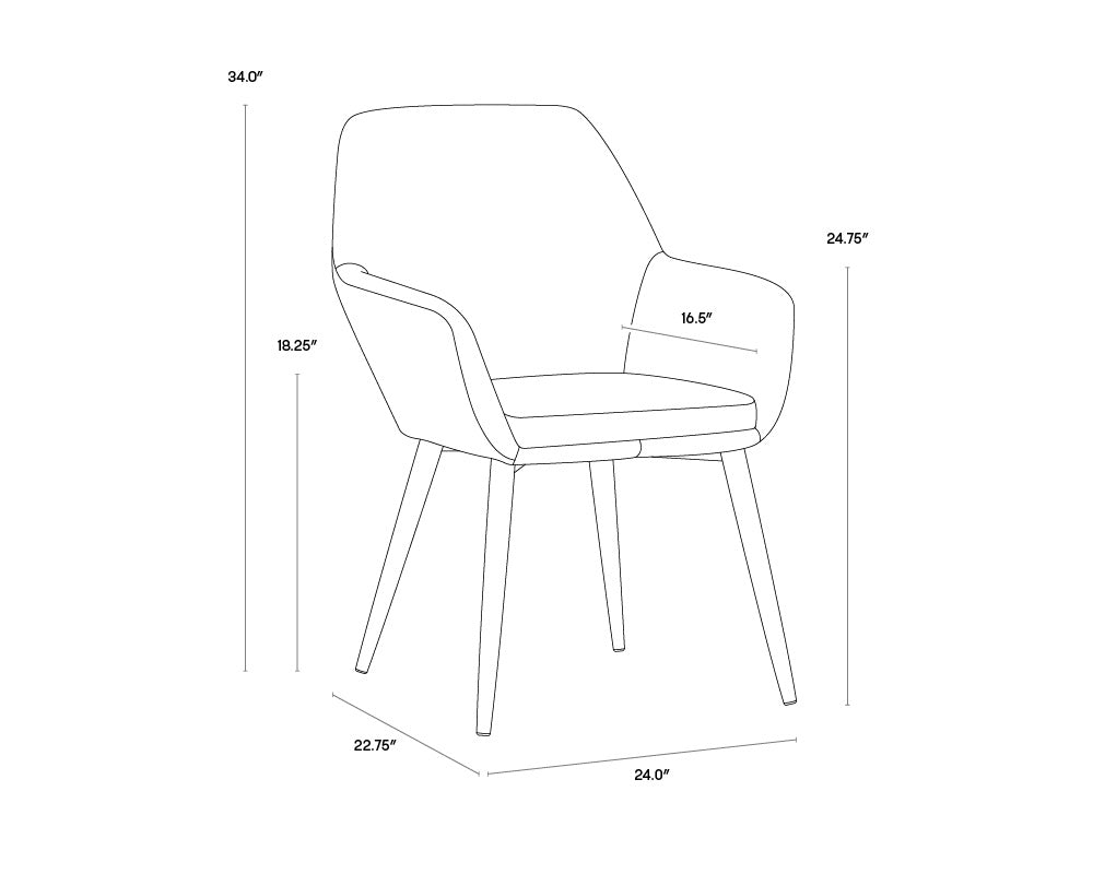 Sunpan JAYNA DINING ARMCHAIR - Dining Chairs