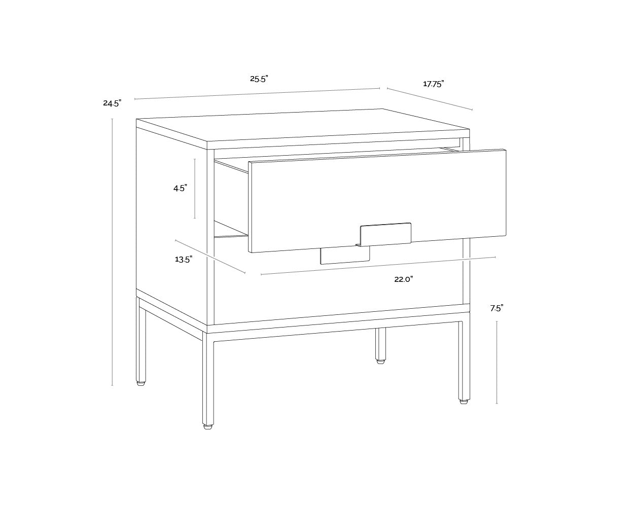 Sunpan JADE NIGHTSTAND - Nightstands
