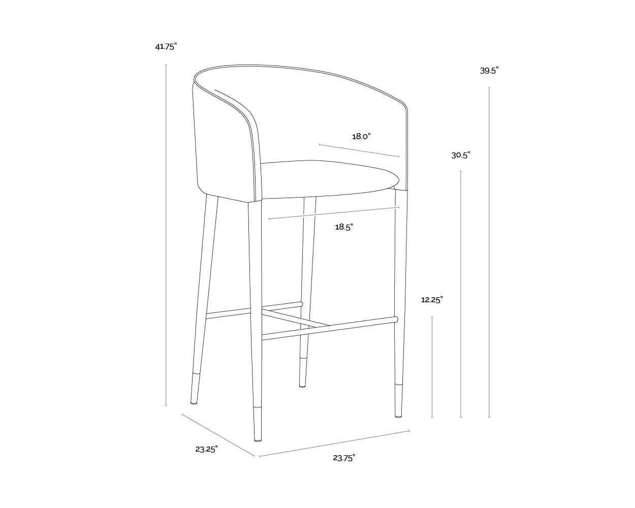 Sunpan ASHER BARSTOOL - Bar Stools
