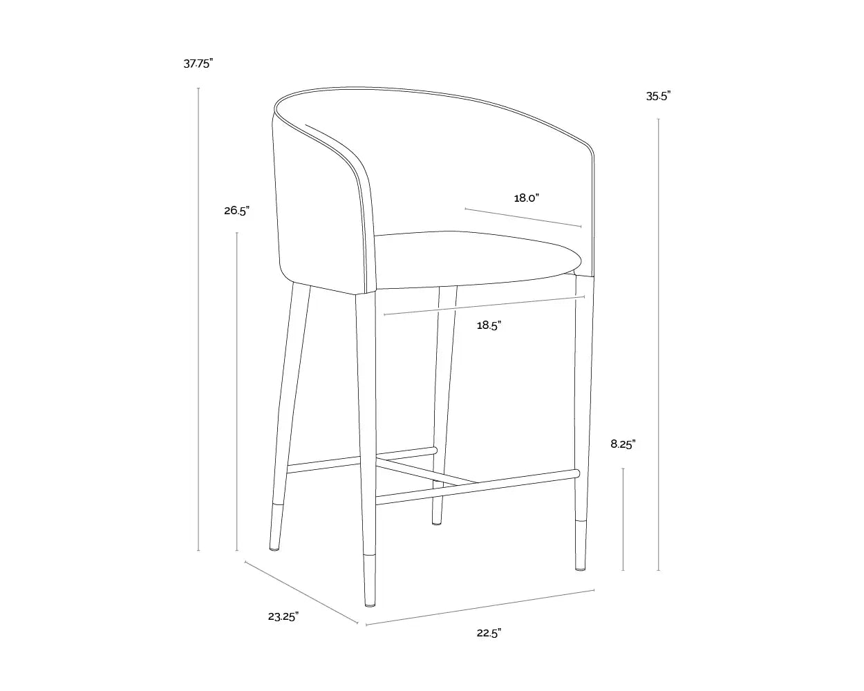 Sunpan, ASHER COUNTER STOOL, BENCHES, OTTOMAN & STOOLS