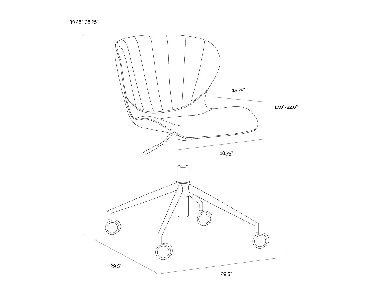 Sunpan, ARABELLA OFFICE CHAIR, BENCHES, OTTOMAN & STOOLS
