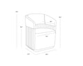 Sunpan GENVAL WHEELED LOUNGE CHAIR - Dining Chairs