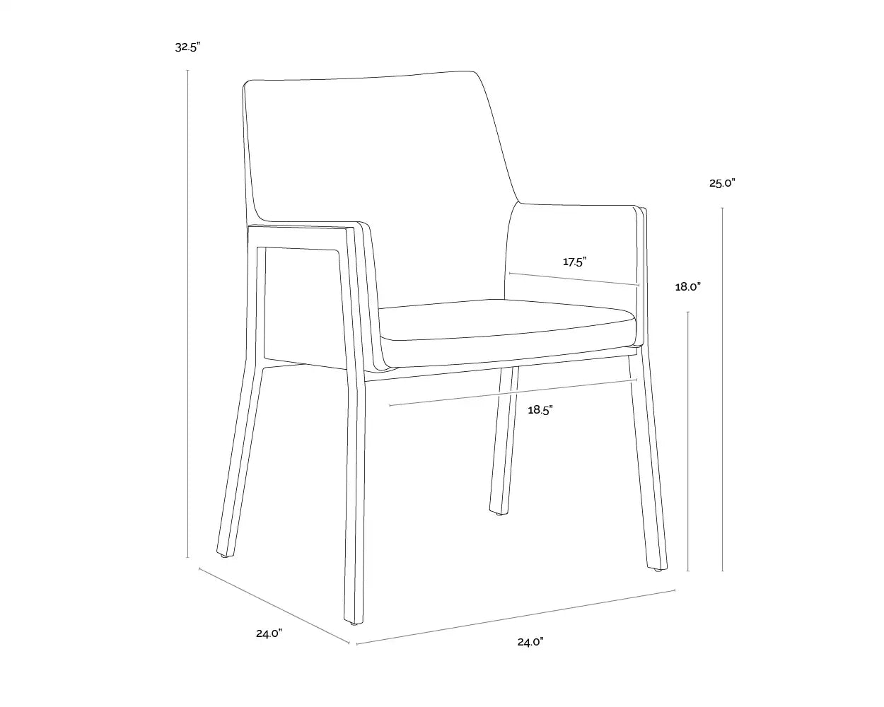 Sunpan BERNADETTE DINING ARMCHAIR - Dining Chairs