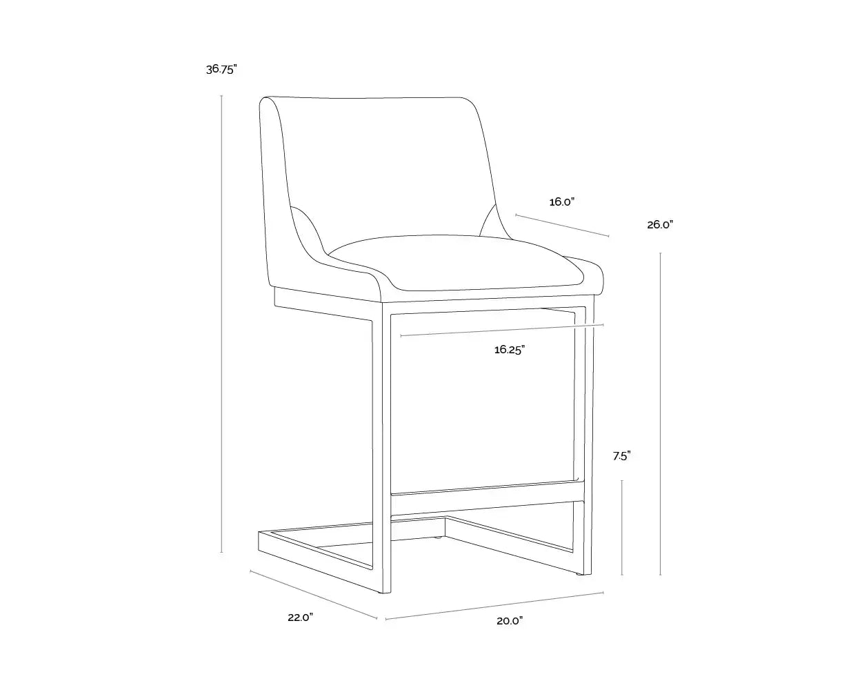 Sunpan, HOLLY COUNTER STOOL, BENCHES, OTTOMAN & STOOLS