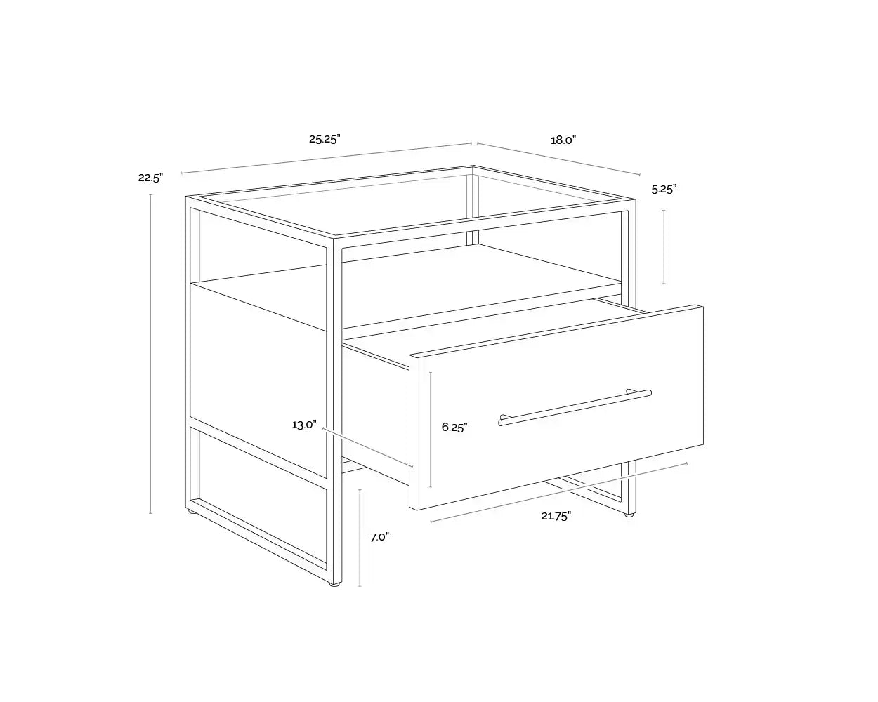 SUNPAN VENICE NIGHTSTAND - Nightstands