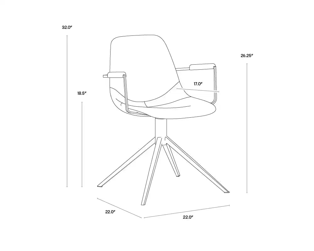 SUNPAN CASSIUS SWIVEL DINING ARMCHAIR - Dining Chairs