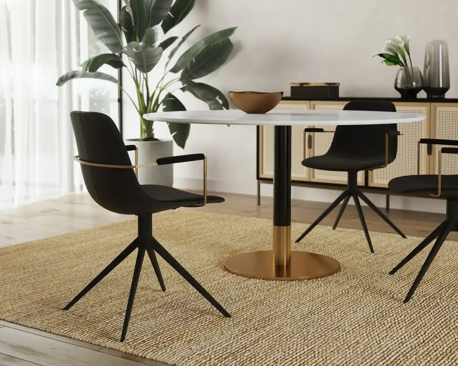 SUNPAN CASSIUS SWIVEL DINING ARMCHAIR - Dining Chairs