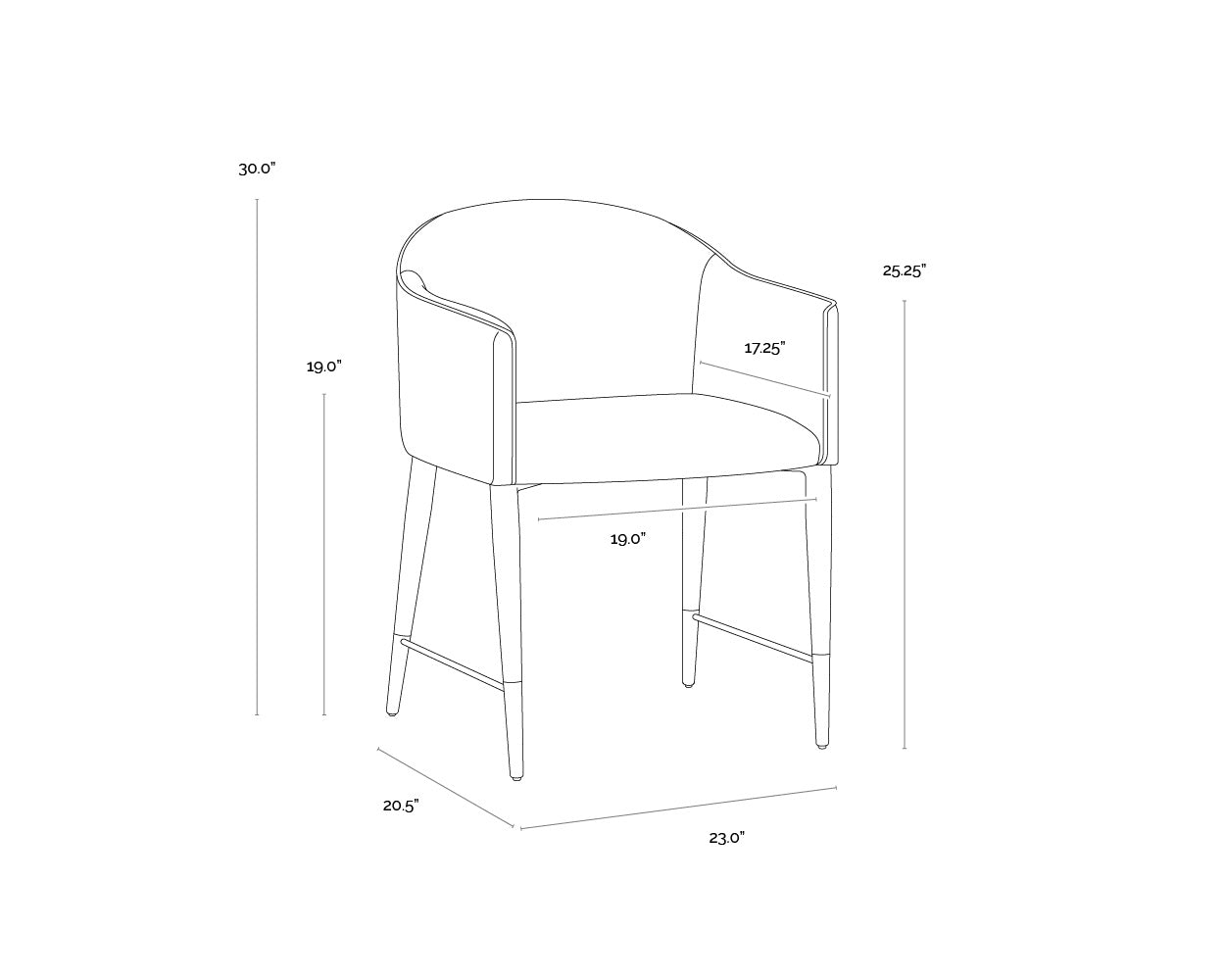 Sunpan KYLIN DINING ARMCHAIR - Dining Chairs