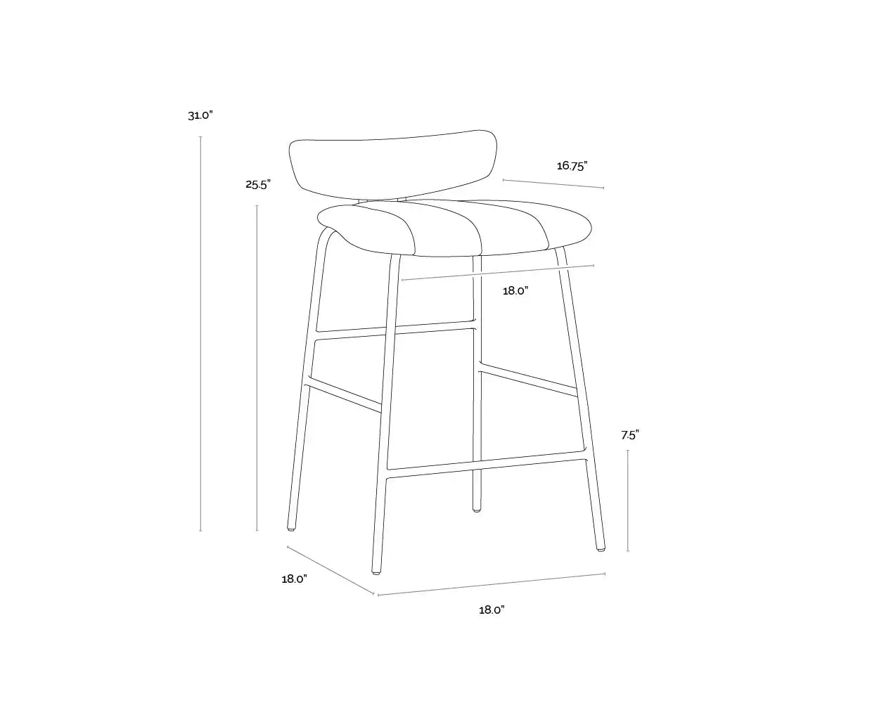Sunpan, LORELEI COUNTER STOOL, BENCHES, OTTOMAN & STOOLS