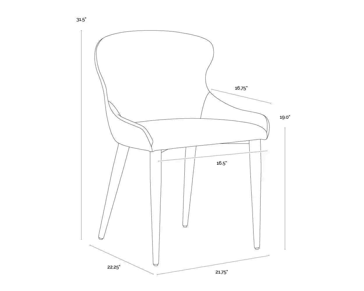 Sunpan EVORA DINING CHAIR - Dining Chairs