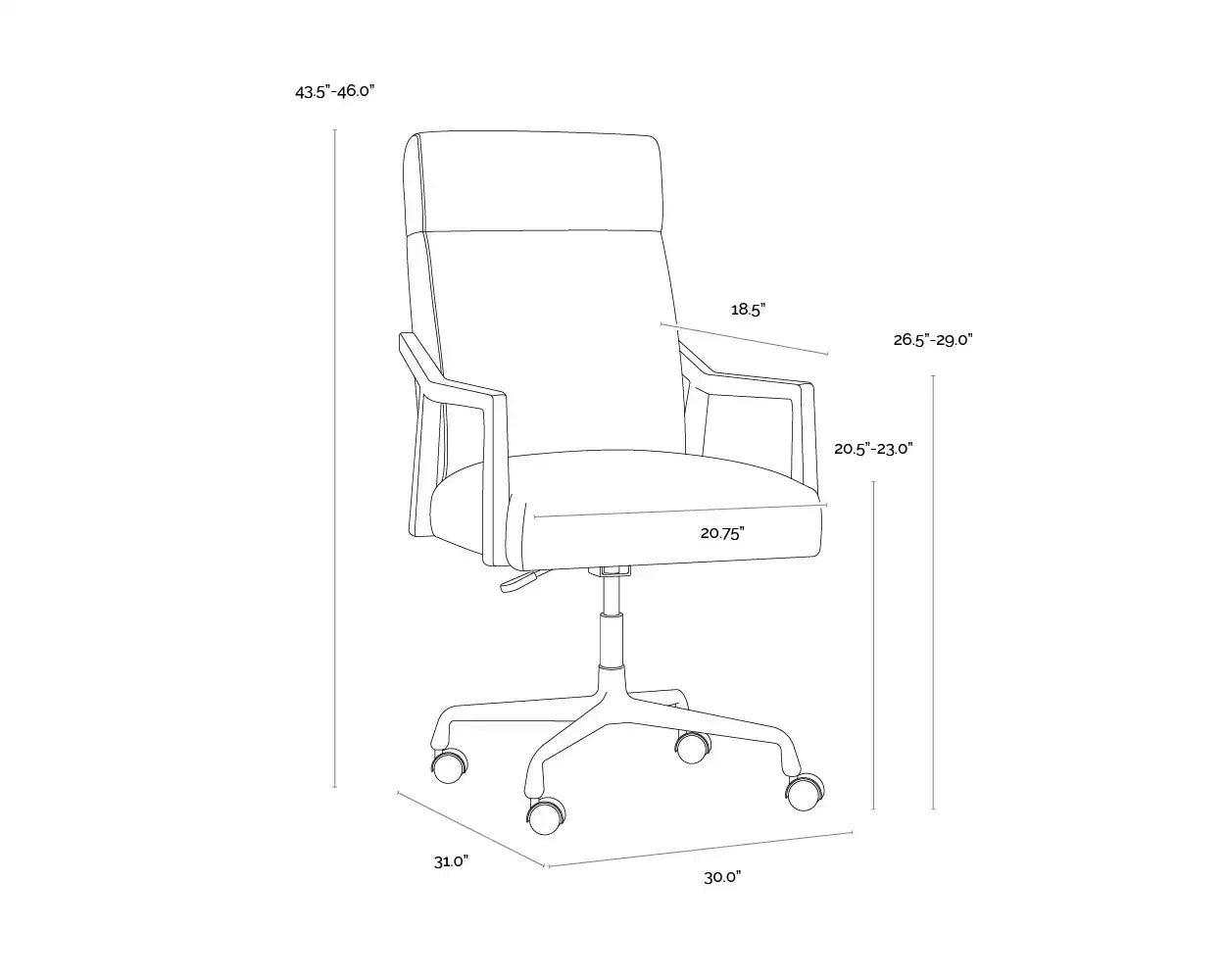 Sunpan, COLLIN OFFICE CHAIR, BENCHES, OTTOMAN & STOOLS