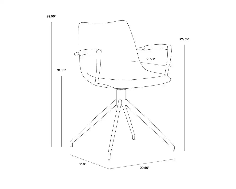 SUNPAN ANDRES SWIVEL DINING ARMCHAIR - Dining Chairs