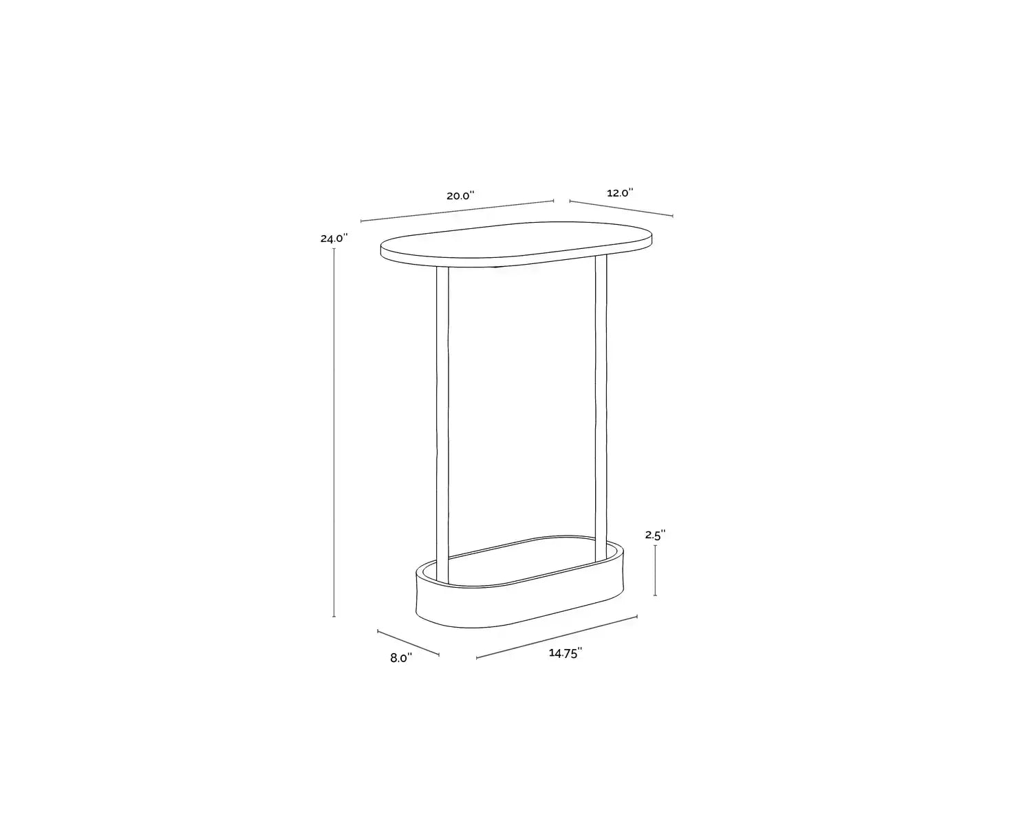 Sunpan EDEN END TABLE - Side