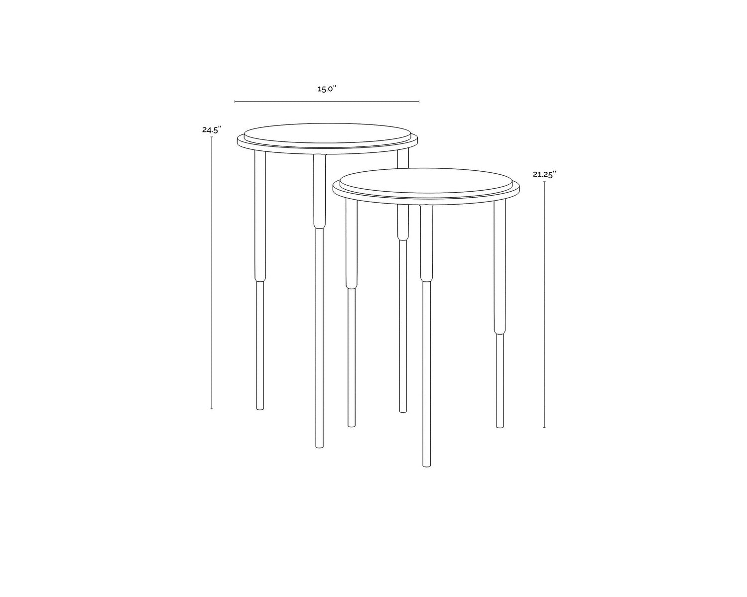 Sunpan KYRIE NESTING END TABLES (SET OF 2) - Side