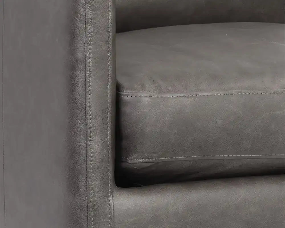PORTMAN SWIVEL LOUNGE CHAIR - MARSEILLE CONCRETE LEATHER - Lounge