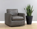 PORTMAN SWIVEL LOUNGE CHAIR - MARSEILLE CONCRETE LEATHER - Lounge