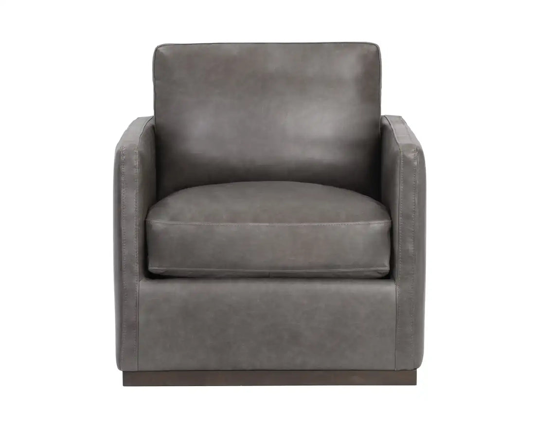 PORTMAN SWIVEL LOUNGE CHAIR - MARSEILLE CONCRETE LEATHER - Lounge
