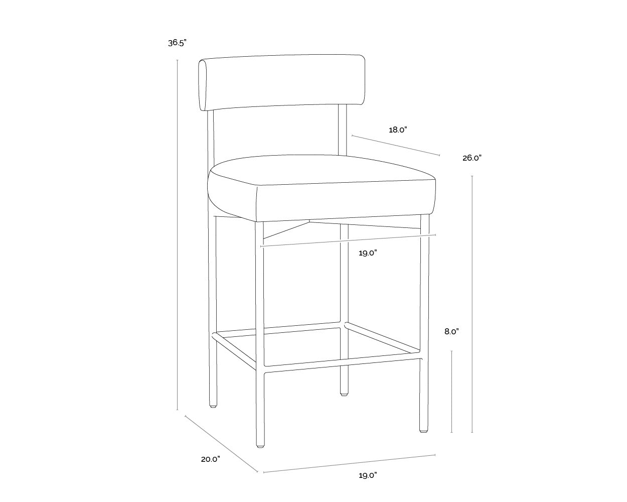 Sunpan, SENECA COUNTER STOOL, BENCHES, OTTOMAN & STOOLS