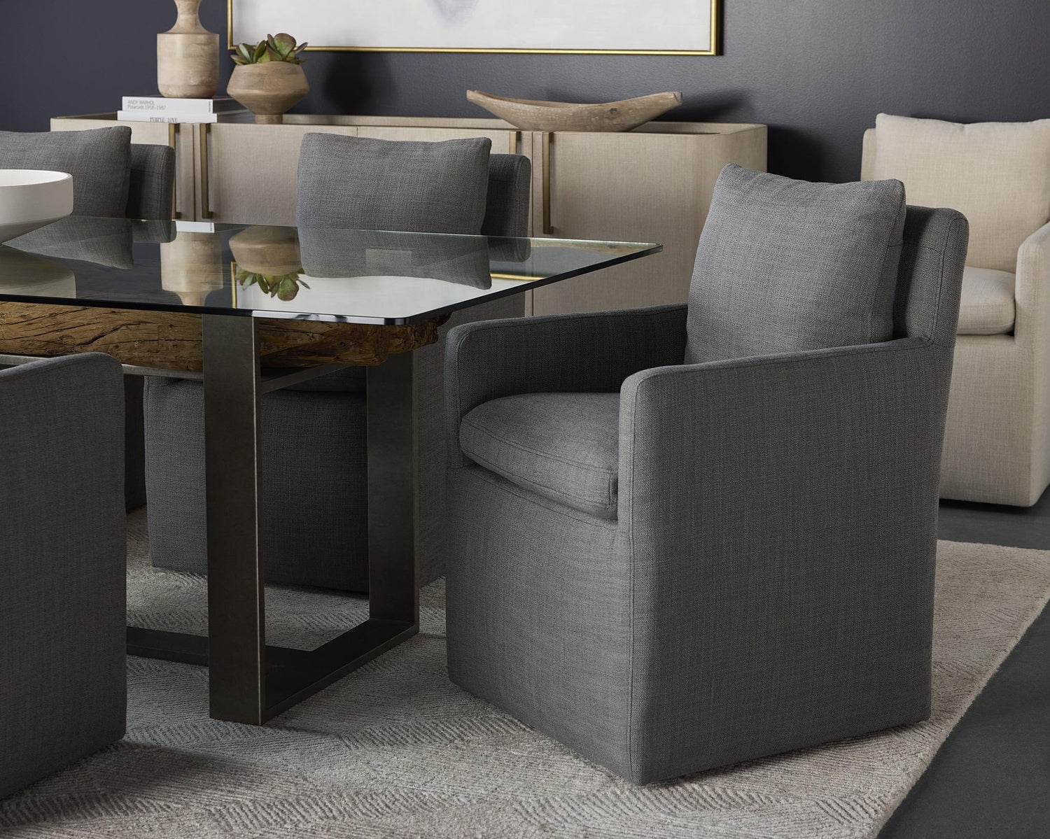 SUNPAN GLENROSE WHEELED DINING ARMCHAIR - Dining Chairs