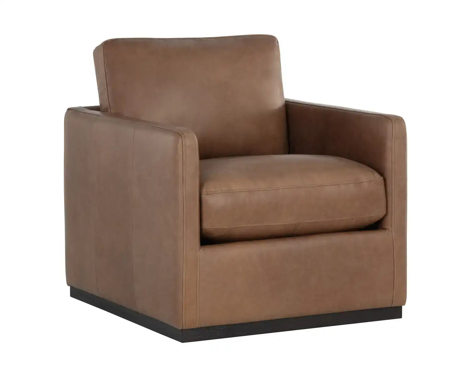PORTMAN SWIVEL LOUNGE CHAIR - MARSEILLE CAMEL LEATHER - Lounge