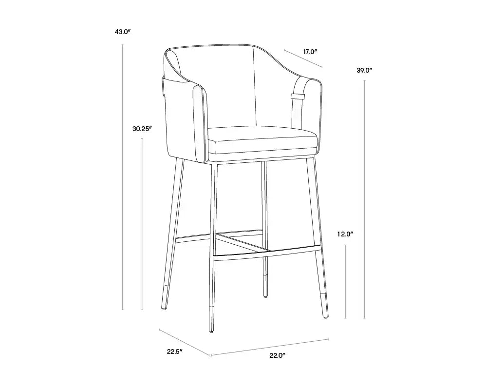 Sunpan CARTER BARSTOOL - Bar Stools