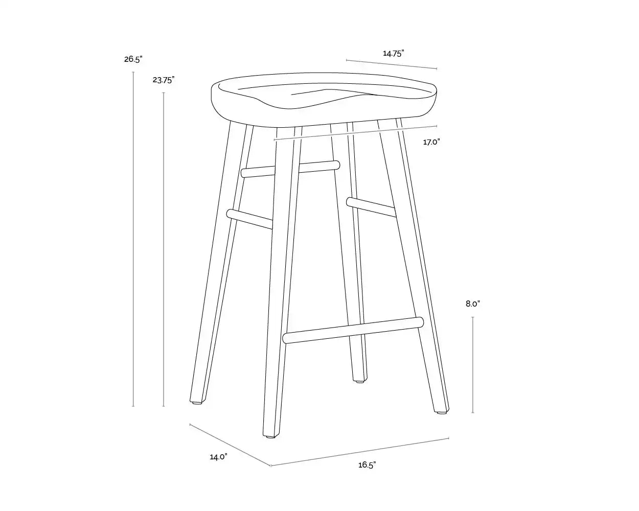 Sunpan, DOMINIC COUNTER STOOL, BENCHES, OTTOMAN & STOOLS