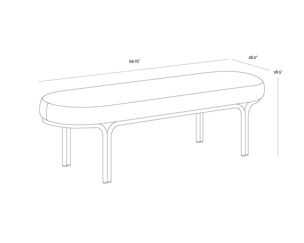 Sunpan, GWEN BENCH, BENCHES, OTTOMAN & STOOLS