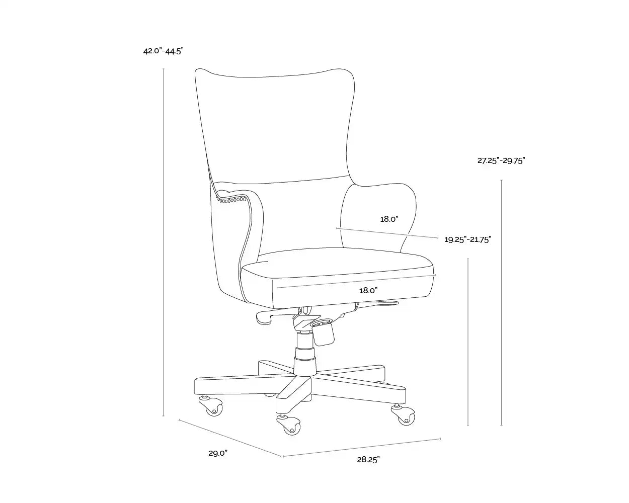 Sunpan, HUBERT OFFICE CHAIR, BENCHES, OTTOMAN & STOOLS