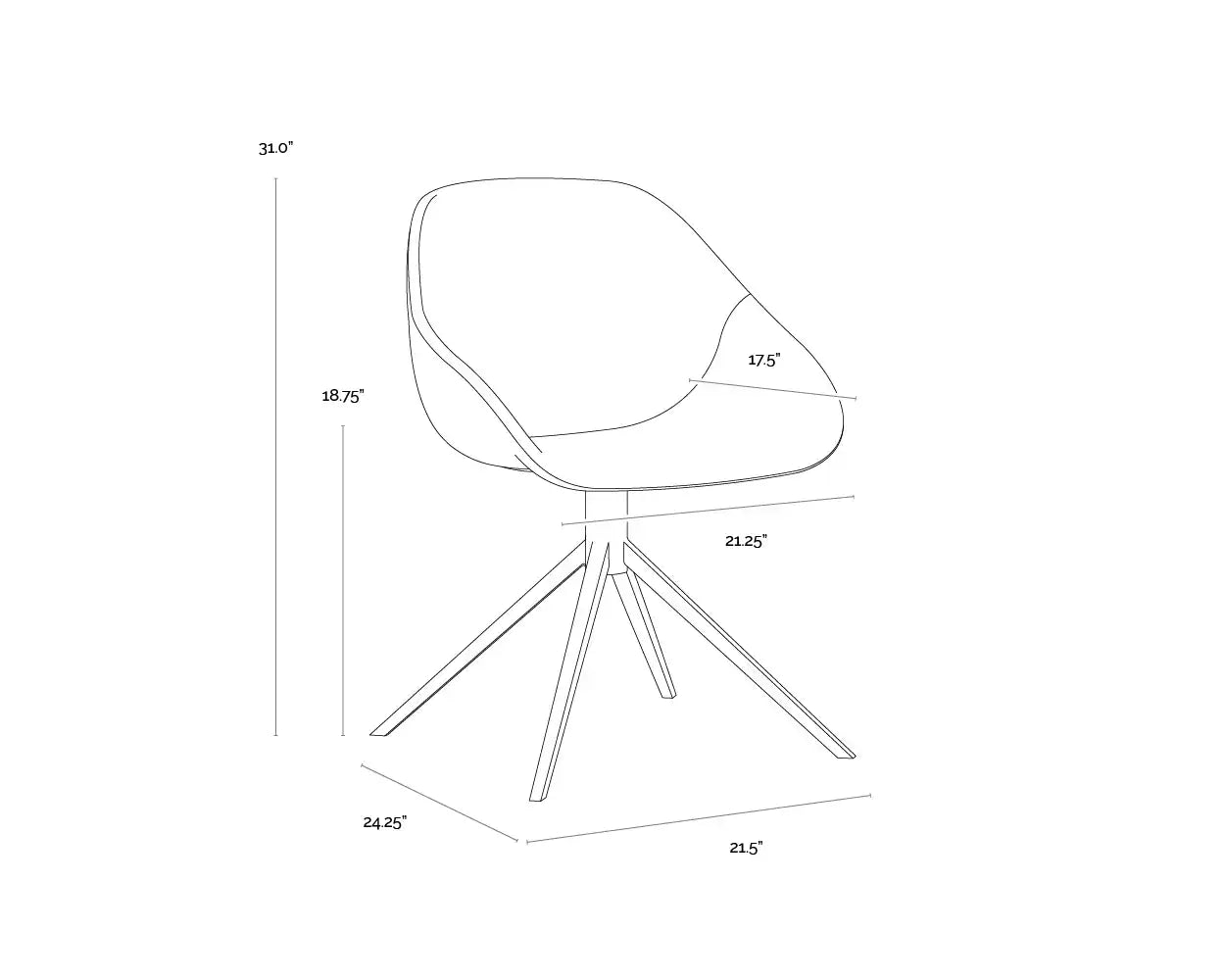 SUNPAN MCCOY SWIVEL DINING CHAIR - Dining Chairs