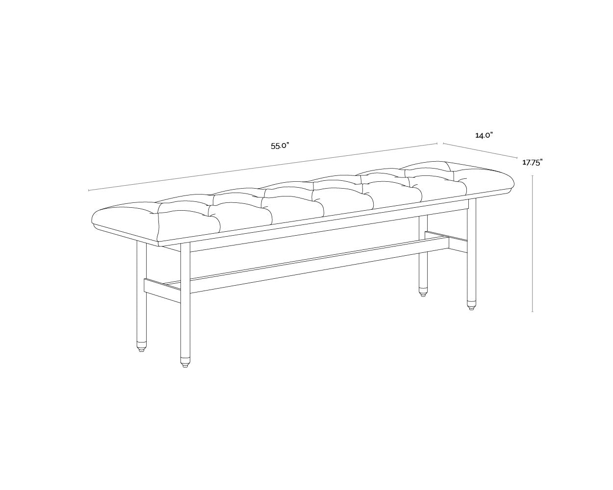 Sunpan, STATEN BENCH, BENCHES, OTTOMAN & STOOLS