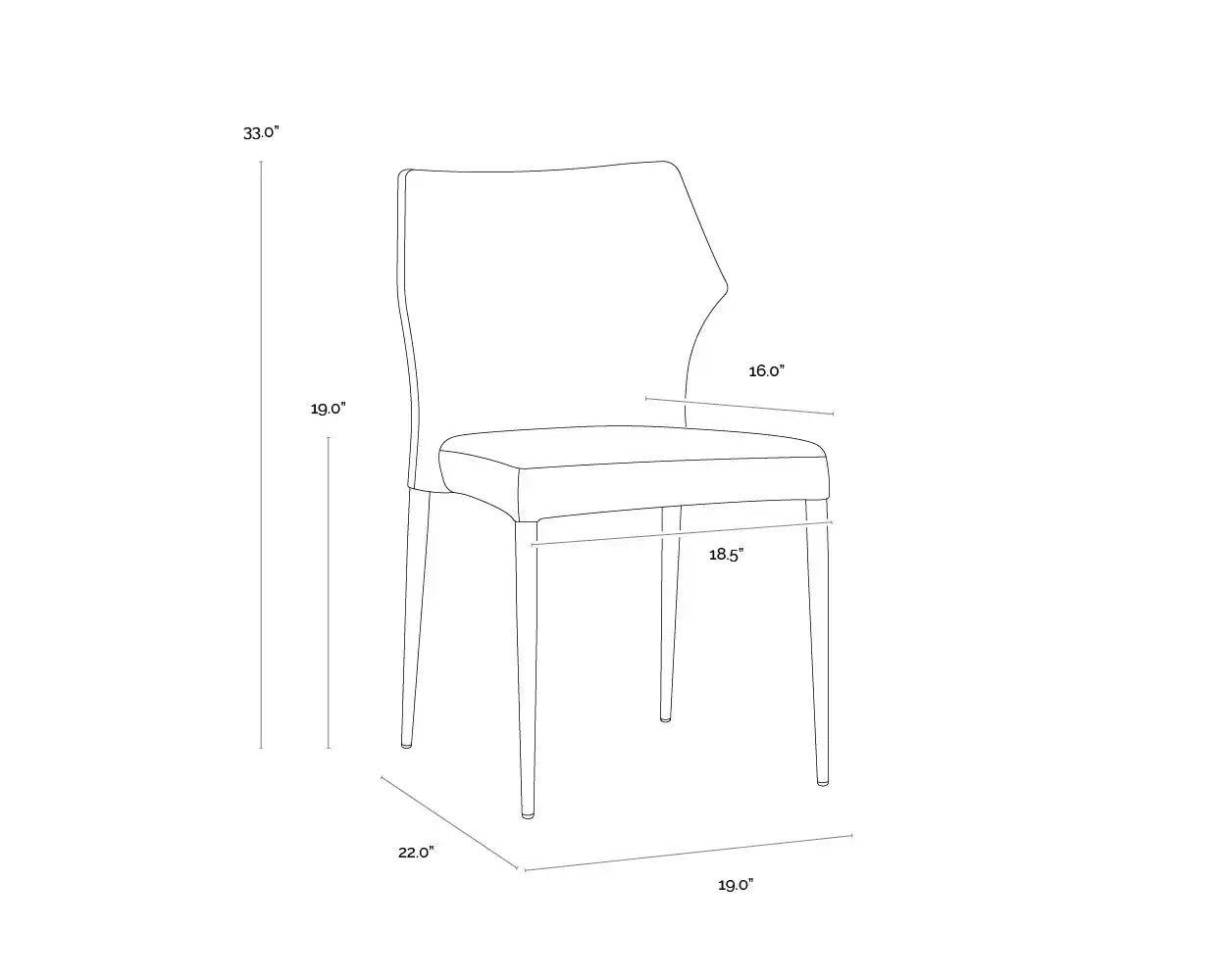 Sunpan JAMES STACKABLE DINING CHAIR - Dining Chairs