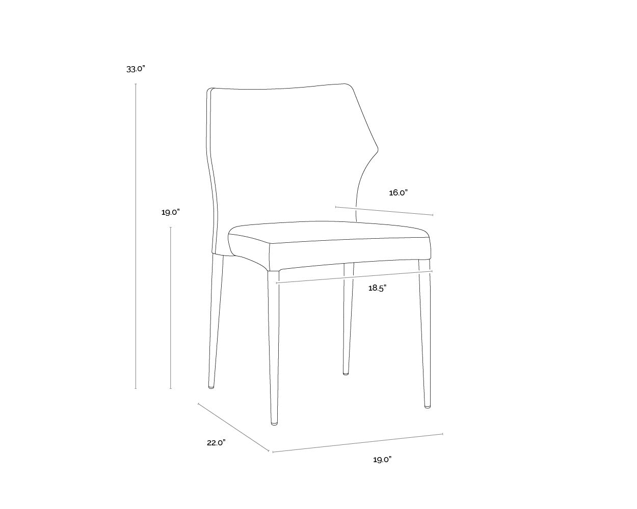 Sunpan JAMES STACKABLE DINING CHAIR - Dining Chairs